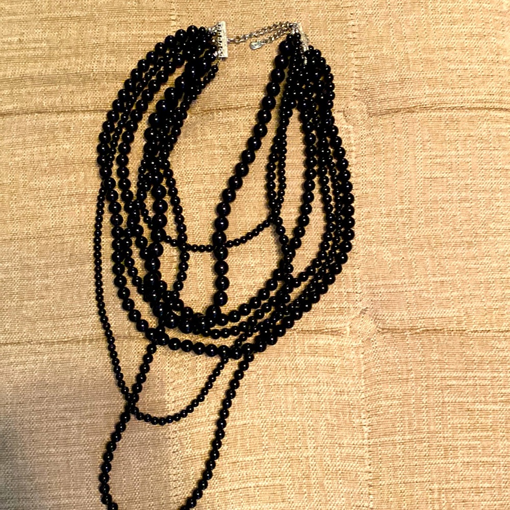 Black beaded necklace